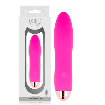 DOLCE VITA - FOUR PINK RECHARGEABLE VIBRATOR 7 SPEED
