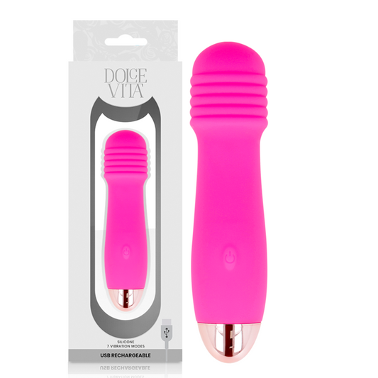 DOLCE VITA - RECHARGEABLE VIBRATOR THREE PINK 7 SPEEDS - 1