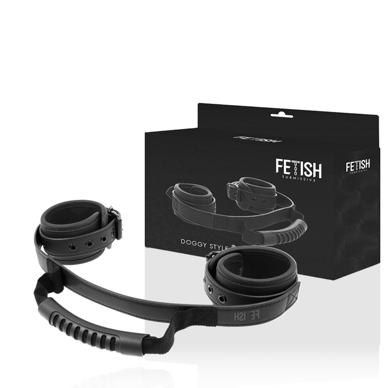 FETISH SUBMISSIVE - NOPRENE LINING HANDCUFFS WITH HANDLE - 10