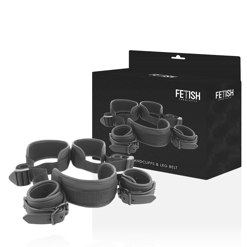FETISH SUBMISSIVE - OPEN LEGS POSITION WITH NOPRENE LINING HANDCUFFS - 11