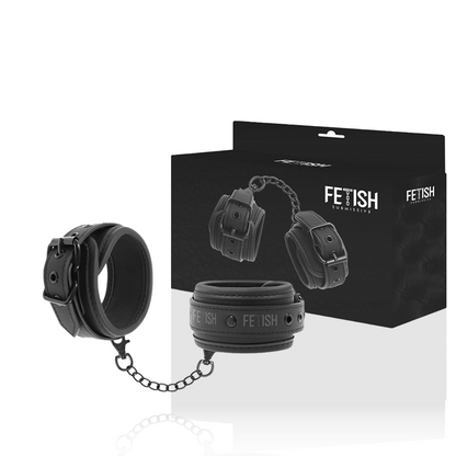 FETISH SUBMISSIVE - VEGAN LEATHER HANDCUFFS WITH NOPRENE LINING - 4