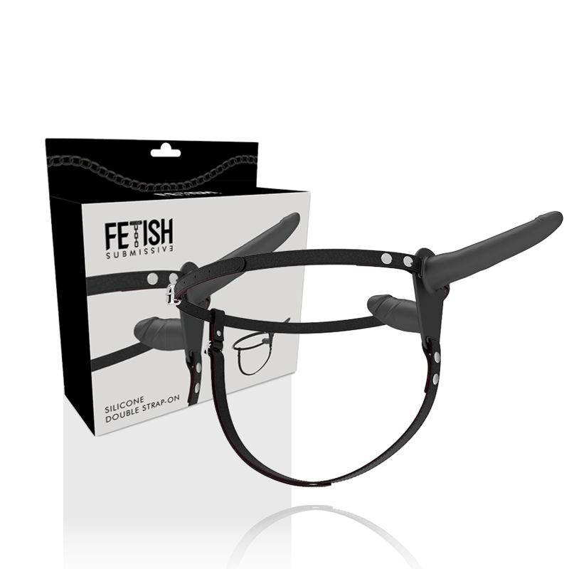 FETISH SUBMISSIVE HARNESS - BLACK DOUBLE PENETRATION - 4