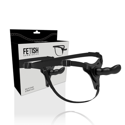 FETISH SUBMISSIVE HARNESS - BLACK SILICONE G-SPOT 16 CM - 1