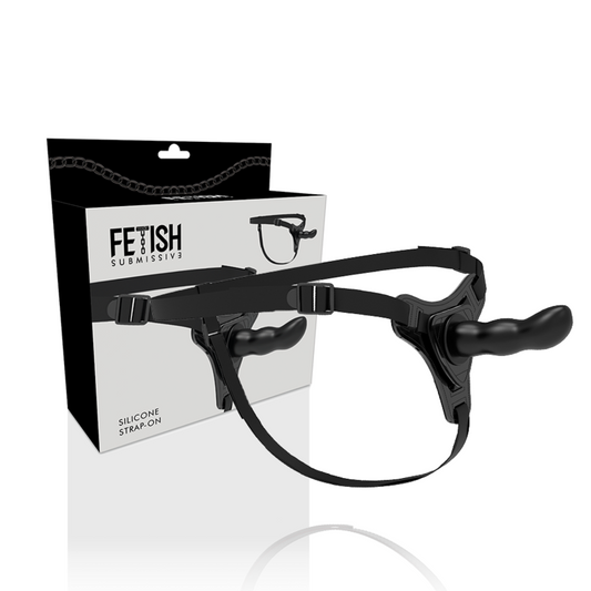 FETISH SUBMISSIVE HARNESS - BLACK SILICONE G-SPOT 16 CM - 1