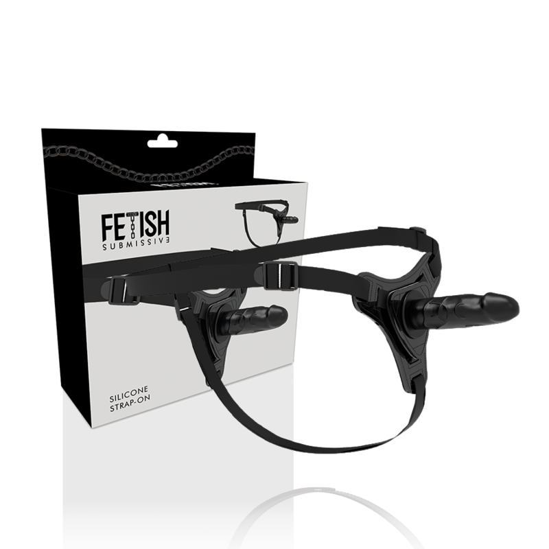 FETISH SUBMISSIVE HARNESS - REALISTIC BLACK SILICONE 15 CM - 2