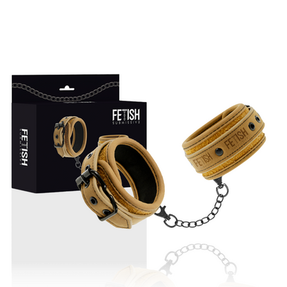 FETISH SUBMISSIVE ORIGEN - VEGAN LEATHER HANDCUFFS WITH NEOPRENE LINING - 6