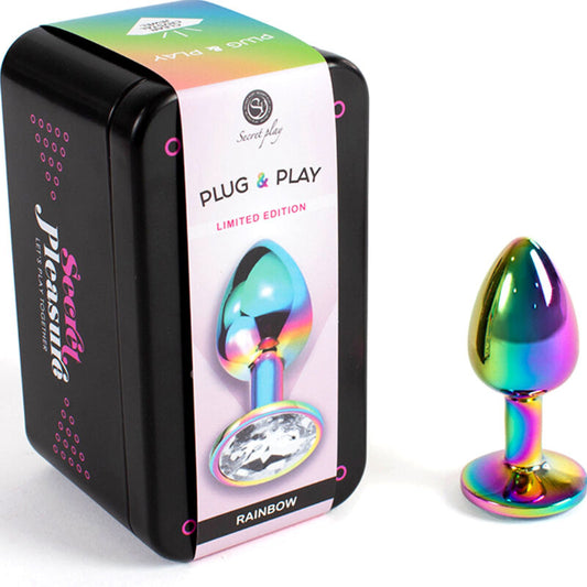 SECRETPLAY - METAL BUTT PLUG RAINBOW SMALL SIZE 7 CM - 1