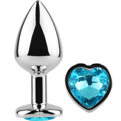 SECRETPLAY - METAL BUTT PLUG BLUE HEART SMALL SIZE 7 CM - 4
