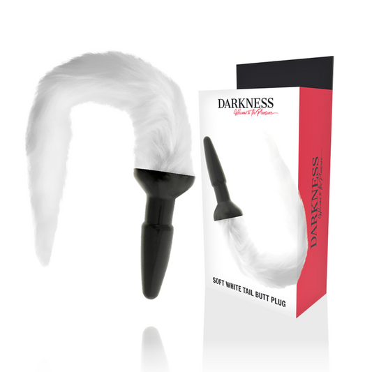 DARKNESS - SILICONE ANAL PLUG WITH WHITE TAIL - 1