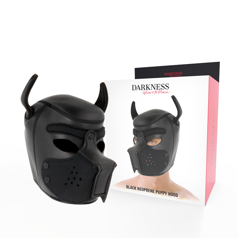 DARKNESS - NEOPRENE DOG MASK WITH REMOVABLE MUZZLE M - 7