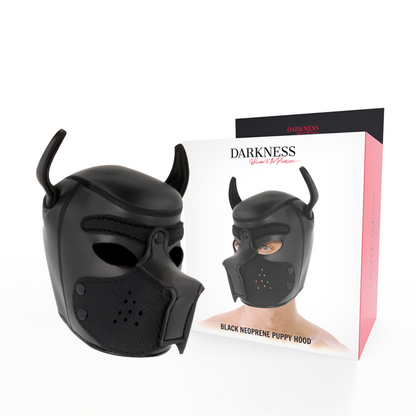 DARKNESS - NEOPRENE DOG MASK WITH REMOVABLE MUZZLE M - 7