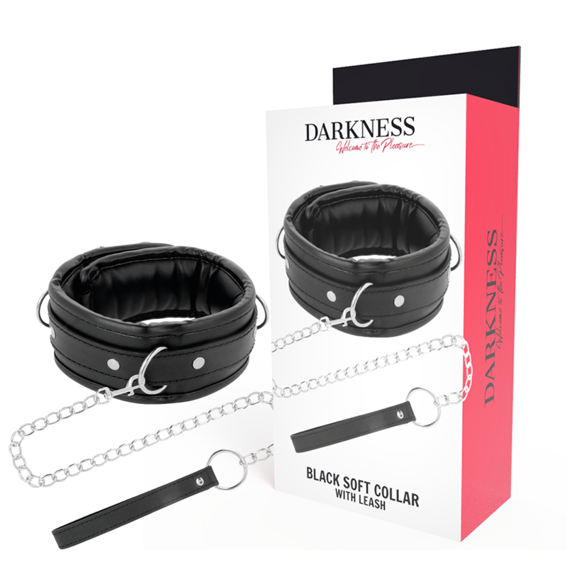 DARKNESS - SOFT LEATHER NECKLACE WITH CHAIN - 2