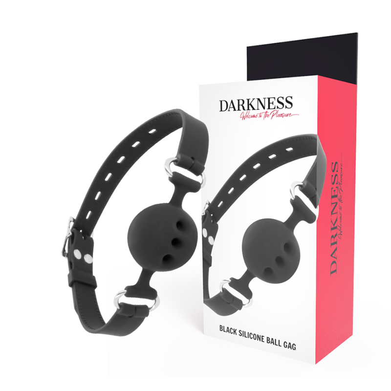 DARKNESS - BLACK BREATHABLE SILICONE GAG - 4