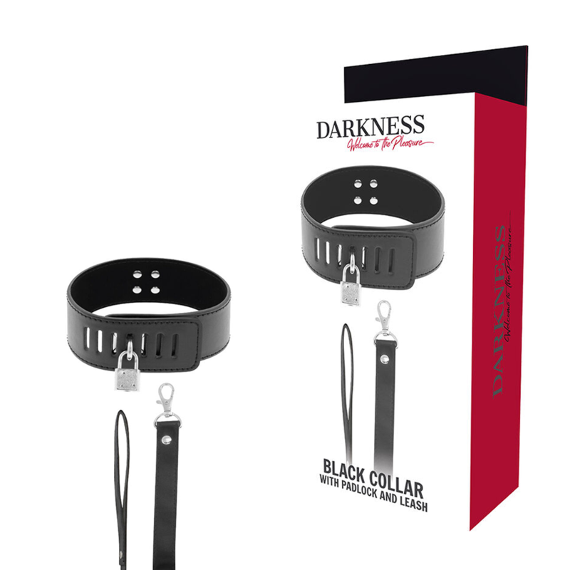 DARKNESS - BDSM COLLAR WITH BLACK LOCK - 5