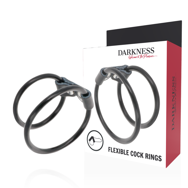 DARKNESS - DOUBLE FLEXIBLE PENIS RING - 1