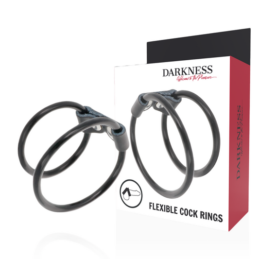 DARKNESS - DOUBLE FLEXIBLE PENIS RING - 1