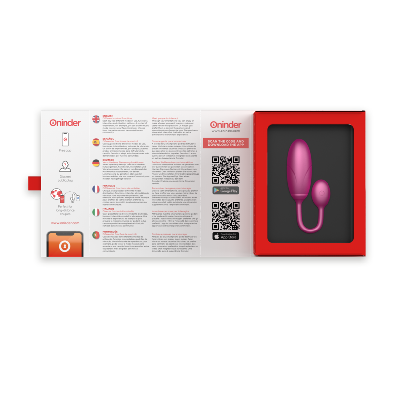 ONINDER - DENVER BLACK VIBRATING EGG 7 X 2.7 CM FREE APP