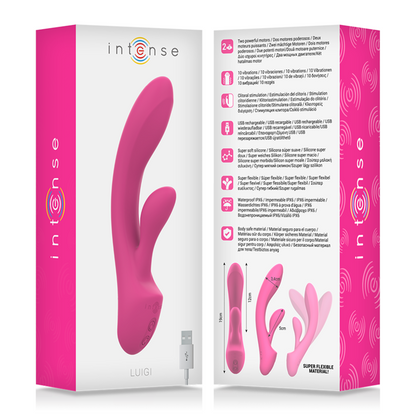 INTENSE - LUIGI RABBIT VIBRATOR PINK LIQUID SILICONE - 6