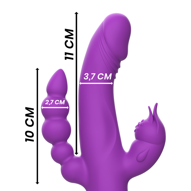 INTENSE - CASANOVA RABBIT TRIPLE MOTOR SILICONE VIBRATOR PURPLE