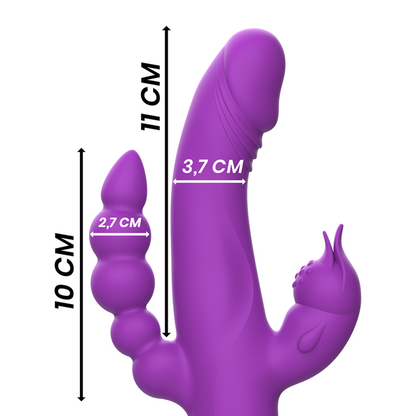 INTENSE - CASANOVA RABBIT TRIPLE MOTOR SILICONE VIBRATOR PURPLE