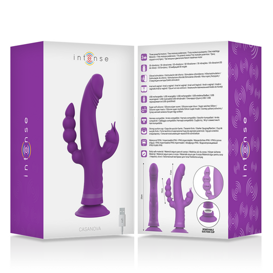 INTENSE - CASANOVA RABBIT TRIPLE MOTOR SILICONE VIBRATOR PURPLE
