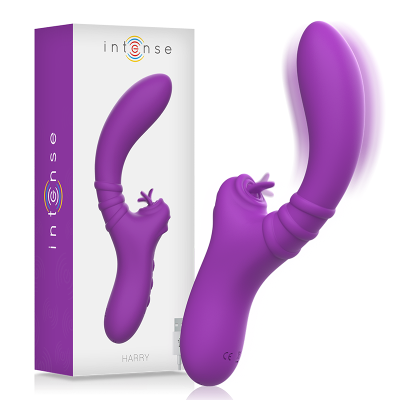 INTENSE - HARRY FLEXIBLE VIBRATOR WITH PURPLE TONGUE - 7