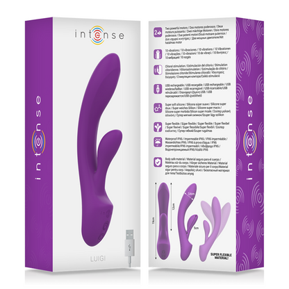 INTENSE - LUIGI RABBIT VIBRATOR LIQUID SILICONE PURPLE - 1