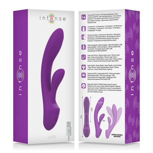 INTENSE - LUIGI RABBIT VIBRATOR LIQUID SILICONE PURPLE - 1