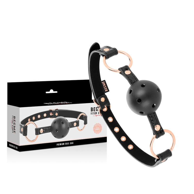 BEGME - BLACK EDITION BALL GAG VEGAN IN LEATHER