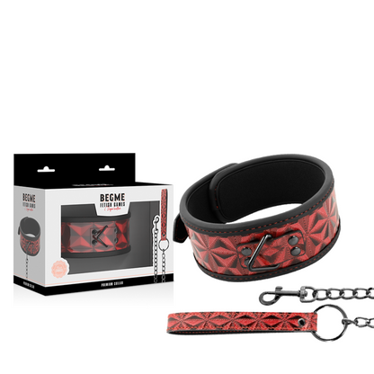 BEGME - RED EDITION PREMIUM VEGAN LEATHER COLLAR WITH NEOPRENE LINING - 3