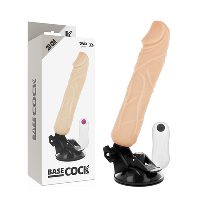 BASECOCK - REALISTIC VIBRATOR REMOTE CONTROL BLACK 20 CM -O- 4 CM - NATURAL - 5