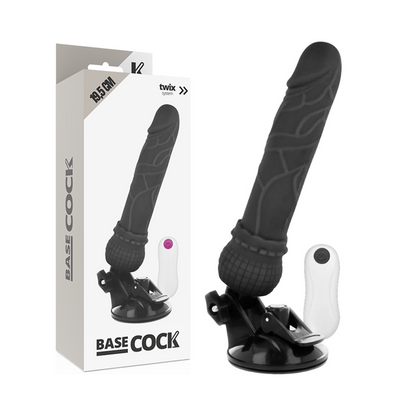 BASECOCK - REALISTIC VIBRATOR REMOTE CONTROL BLACK 19.5 CM -O- 4 CM - BLACK - 6