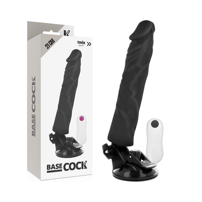 BASECOCK - REALISTIC VIBRATOR REMOTE CONTROL BLACK 21 CM -O- 4 CM - BLACK - 6