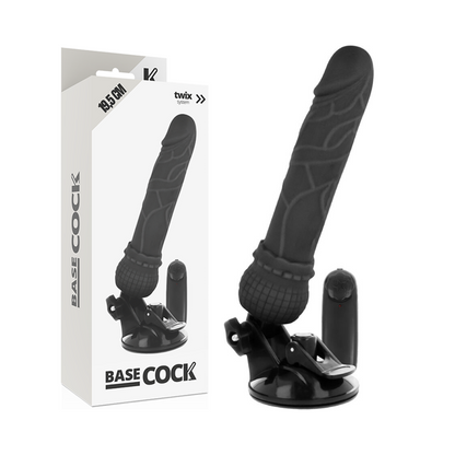 BASECOCK - REALISTIC VIBRATOR REMOTE CONTROL BLACK 19.5 CM -O- 4 CM - BLACK - 10