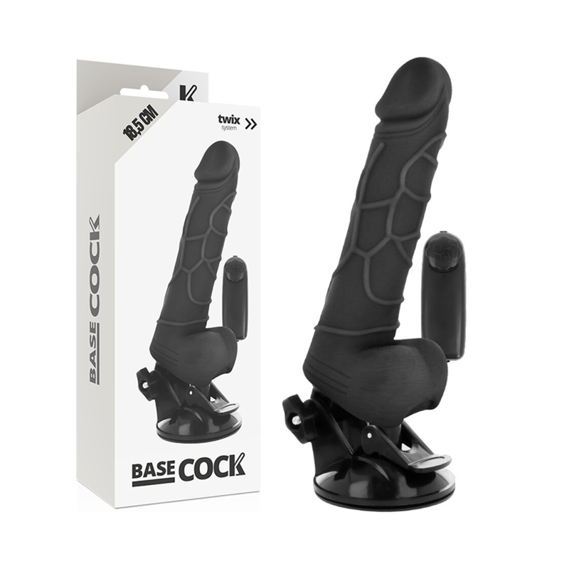 BASECOCK - REALISTIC VIBRATOR REMOTE CONTROL BLACK 18.5 CM -O- 4CM - BLACK - 6