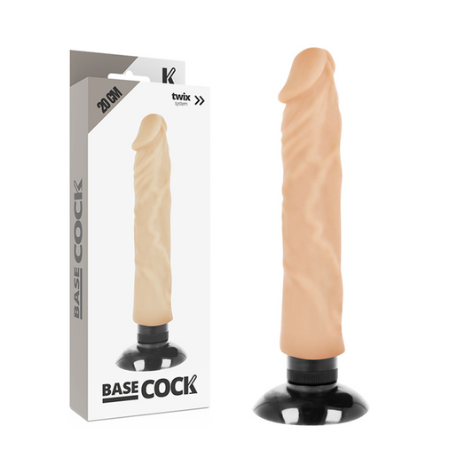 BASECOCK - VIBRATORE REALISTICO 2-1 CARNE 20 CM -O- 4 CM