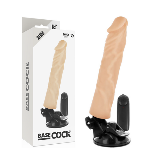 BASECOCK - VIBRATORE REALISTICO TELECOMANDO CARNE 21 CM -O- 4 CM