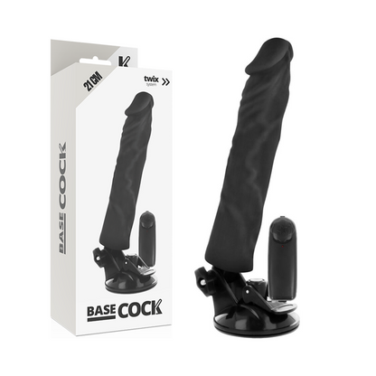 BASECOCK - REALISTIC VIBRATOR REMOTE CONTROL BLACK 21 CM -O- 4 CM - BLACK - 10