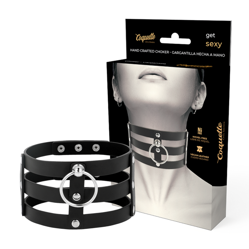 COQUETTE CHIC DESIRE - FETISH STYLE VEGAN LEATHER CHOKER - 1