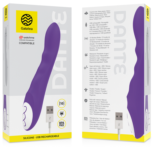 GALATEA - DANTE LILAC VIBRATOR COMPATIBLE WITH WATCHME WIRELESS TECHNOLOGY - 1