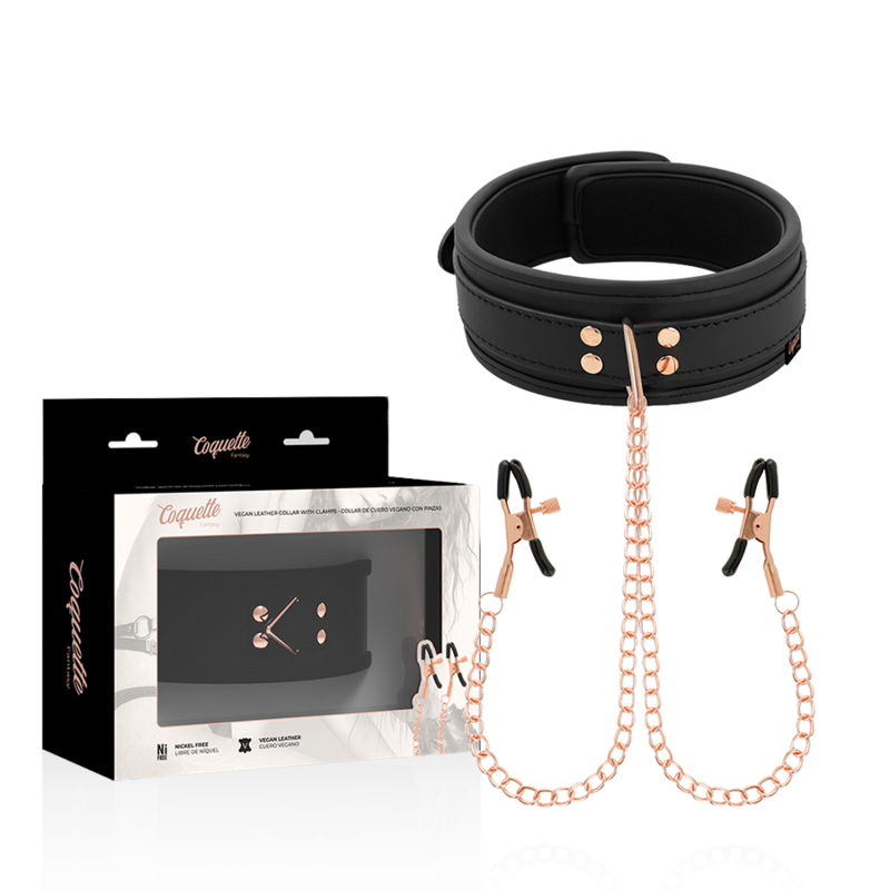 COQUETTE CHIC DESIRE - FANTASY NIPPLE CLAMP NECKLACE WITH NEOPRENE LINING - 3