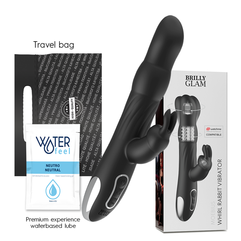 BRILLY GLAM- MOEBIUS RABBIT VIBRATOR & ROTATOR COMPATIBLE WITH WATCHME WIRELESS TECHNOLOGY - 2
