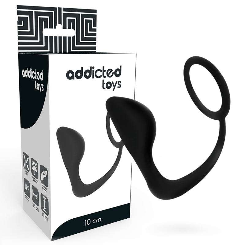 ADDICTED TOYS - ANAL PLUG WITH BLACK PENIS RING - 5