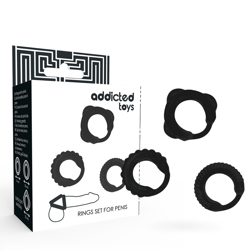 ADDICTED TOYS - C-RING SET BLACK - 5