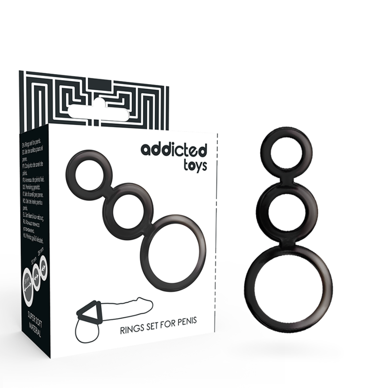 ADDICTED TOYS - RINGS SET FOR PENIS - SMOKED - 5