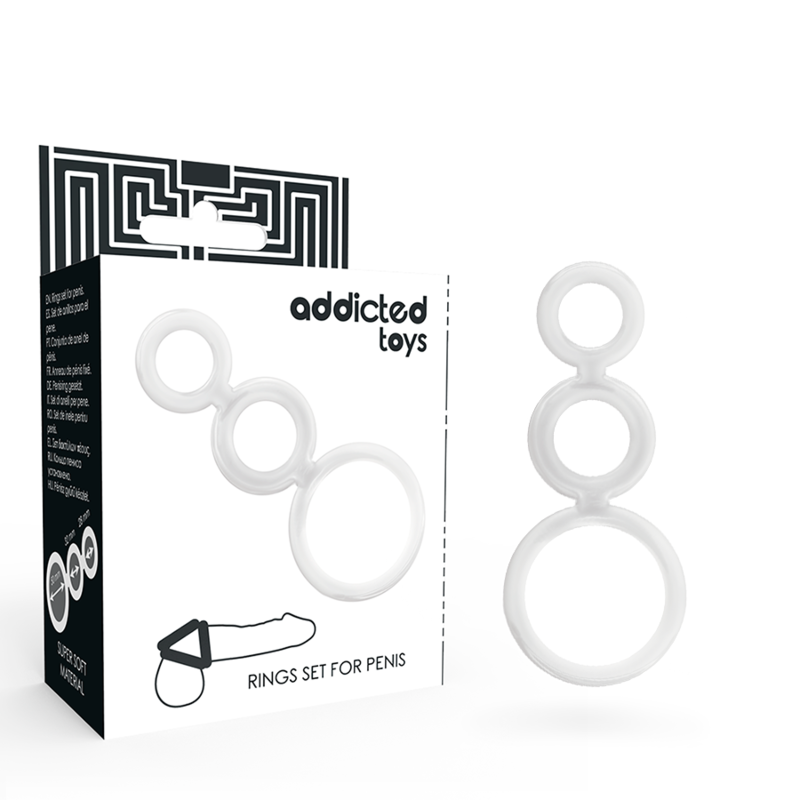 ADDICTED TOYS - RINGS SET FOR PENIS TRANSPARENT - 5