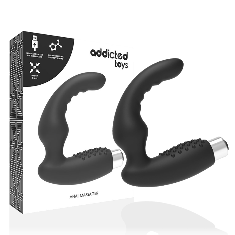 ADDICTED TOYS - PROSTATIC VIBRATOR RECHARGEABLE MODEL 2 - BLACK - 2