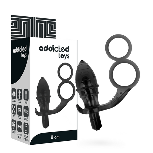 ADDICTED TOYS - ANAL PLUG WITH DOUBLE BLACK RING - 1