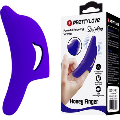 PRETTY LOVE - POWERFUL DOLPHINI FINGER STIMULATOR DARK BLUE