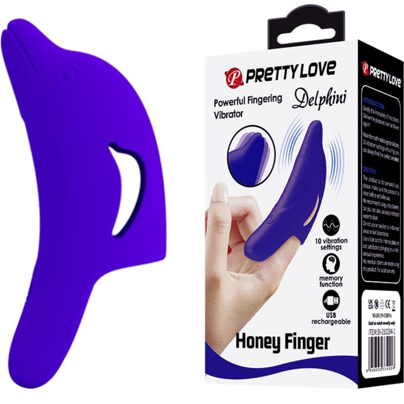 PRETTY LOVE - POWERFUL DOLPHINI FINGER STIMULATOR DARK BLUE